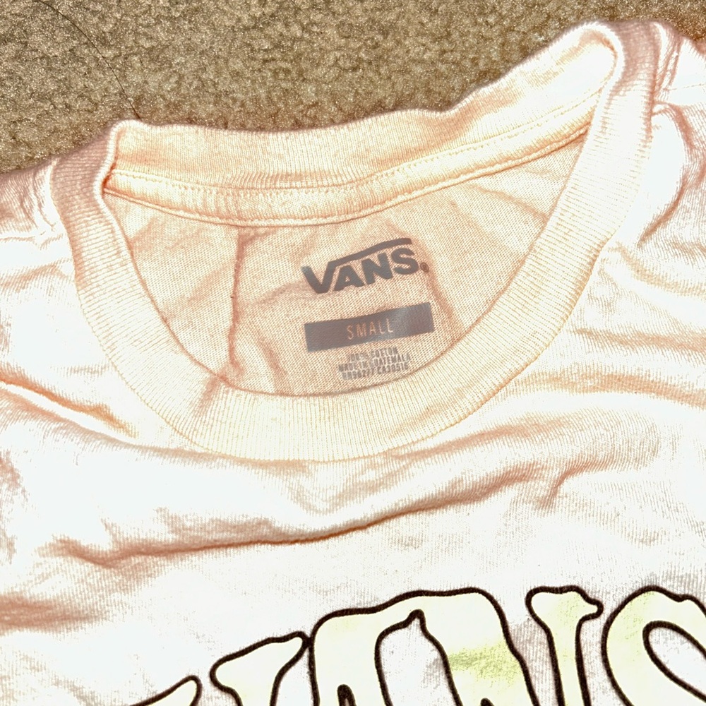 Vans Light Pink Tee with Bold Logo - Picture 2 of 3